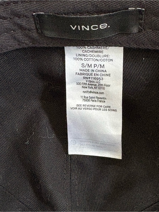 Vince Cashmere Baseball Hat Women  S / M Black Gray Soft Adjustable main image 5